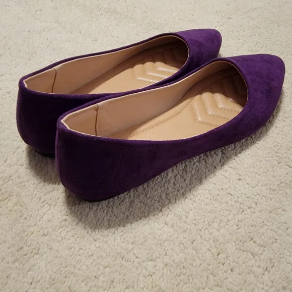 Purple Suede Women's Flats - Picture 3 of 5